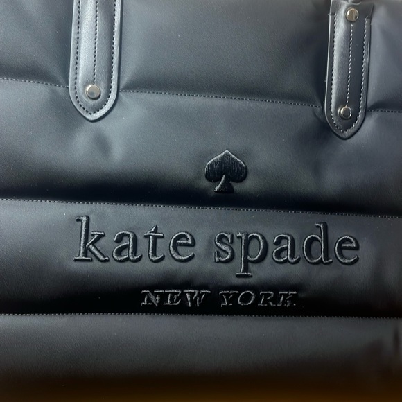 ♠️kate spade Ella Nylon Puffy Quilted Extra Large XL Tote Bag, Black NWT - Picture 8 of 15